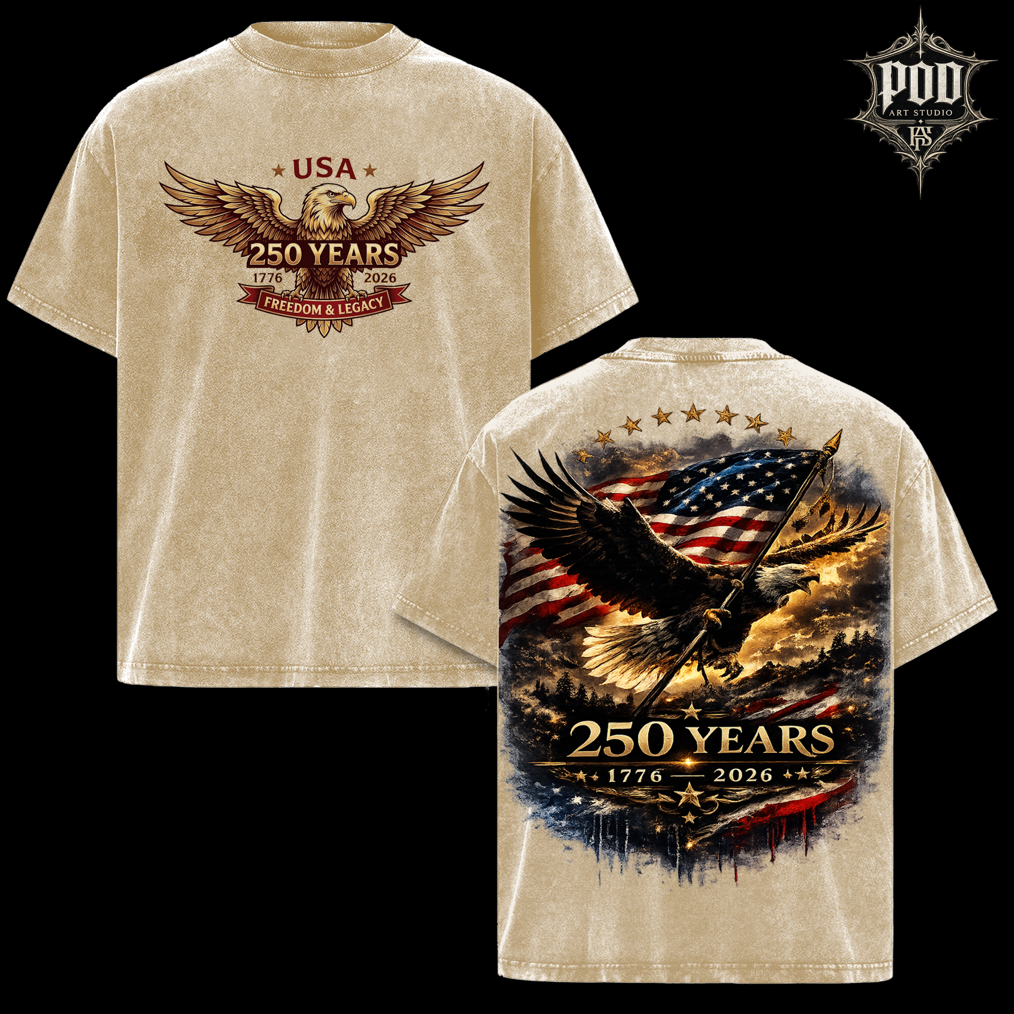 America 250 Years Semiquincentennial Heavyweight Vintage Tee