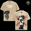 The Toji Collection: Oversized Anime Graphic T-Shirt (Acid Wash Finish)