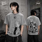 Anime Manga Vintage Shirt | Tamsey Jaines Graphic Tee | Acid Wash Oversized T-Shirt | Japanese Streetwear Aesthetics | Retro Unisex Tshirt