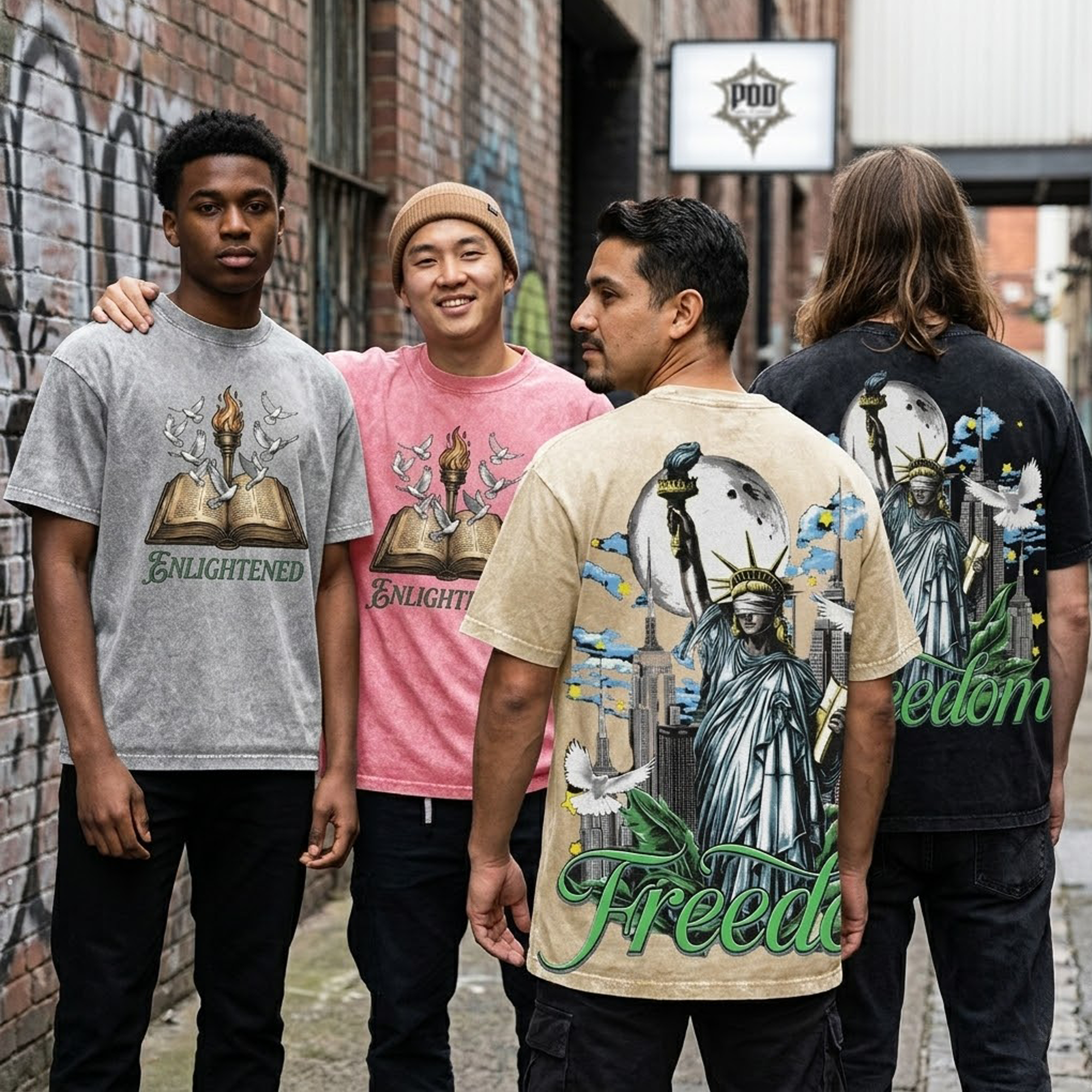 The Enlightened Torch Vintage Oversized T-Shirt