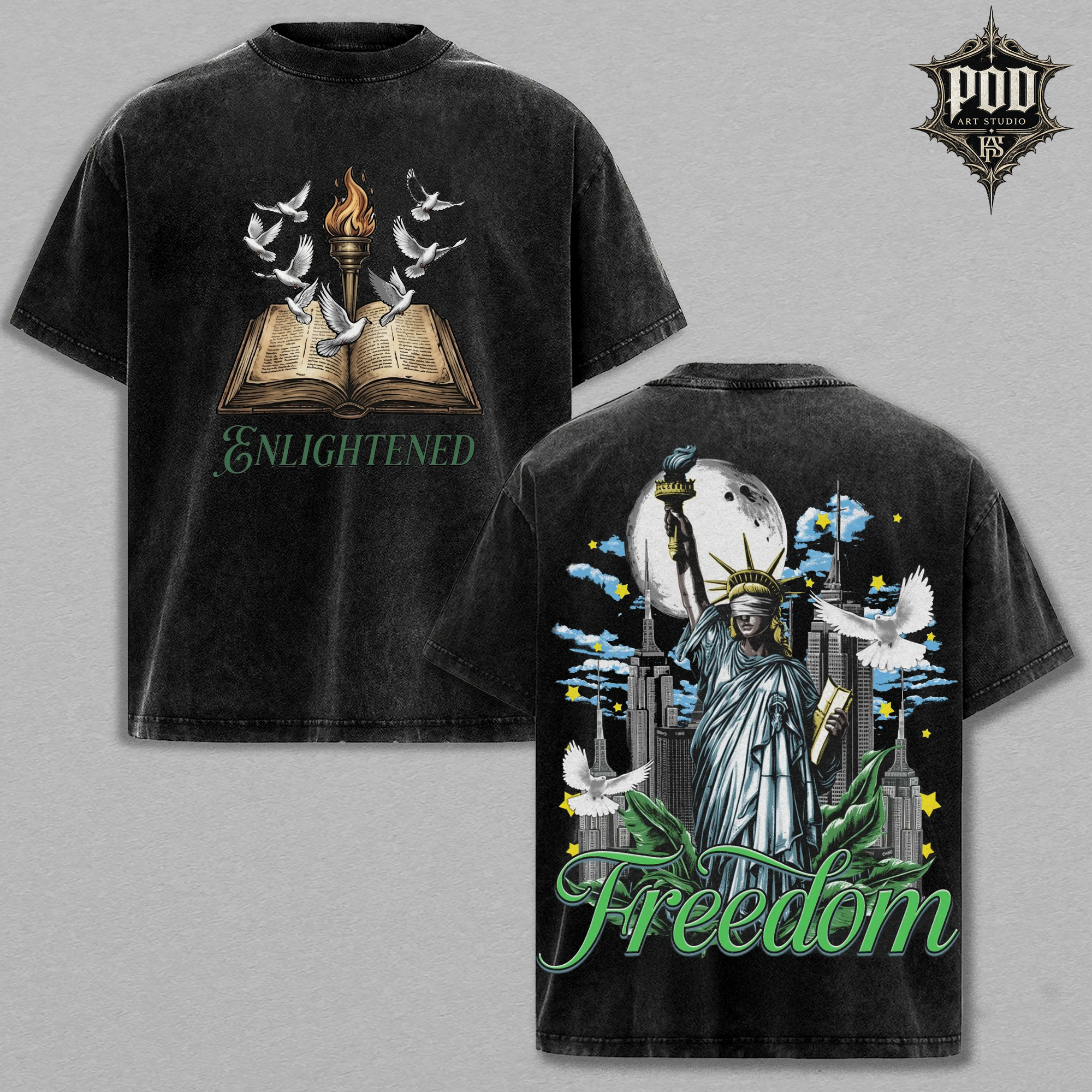 The Enlightened Torch Vintage Oversized T-Shirt
