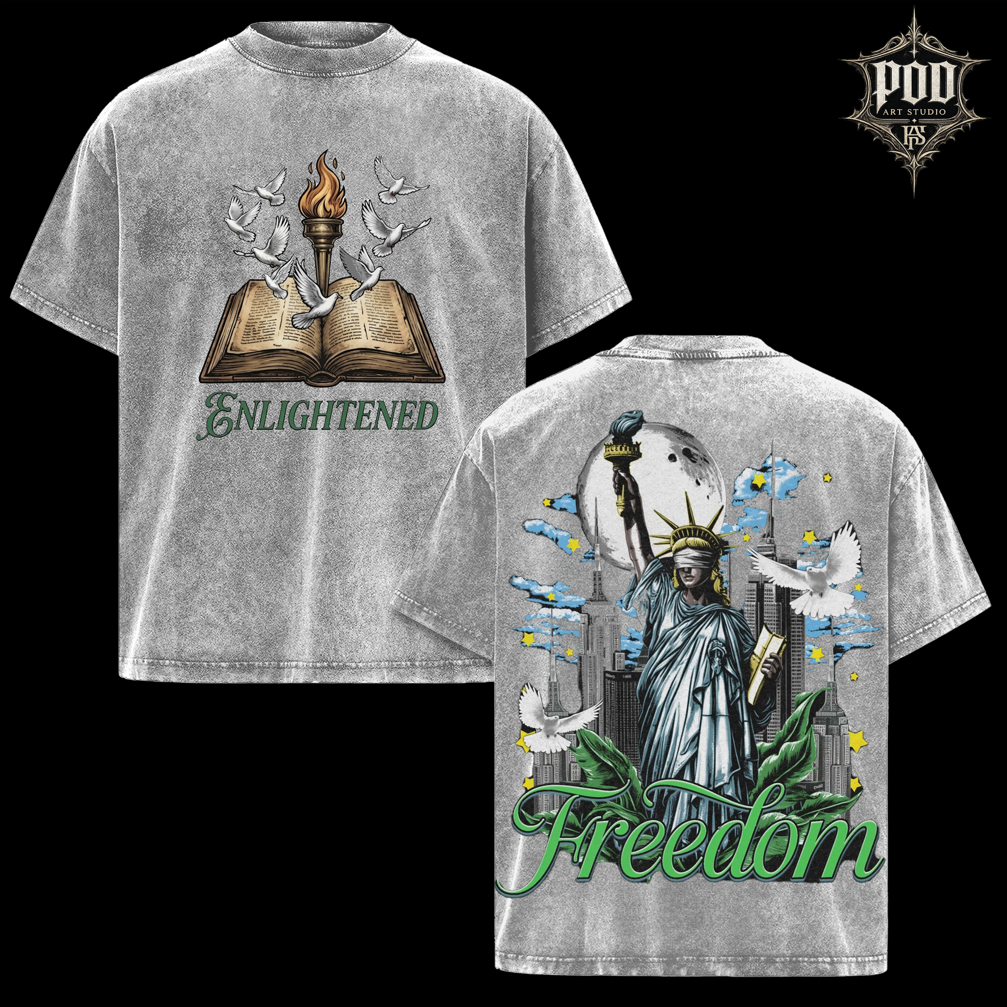 The Enlightened Torch Vintage Oversized T-Shirt