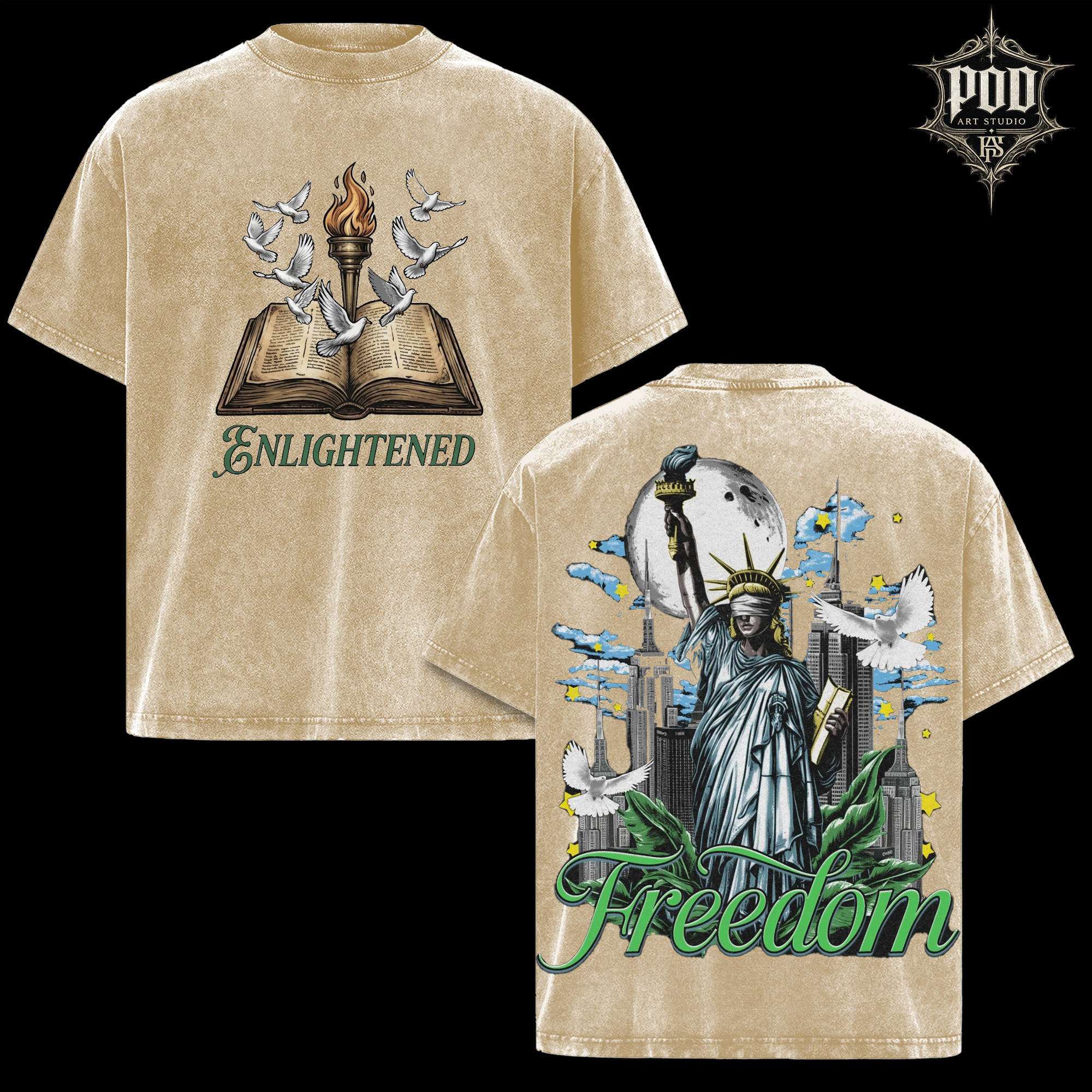 The Enlightened Torch Vintage Oversized T-Shirt