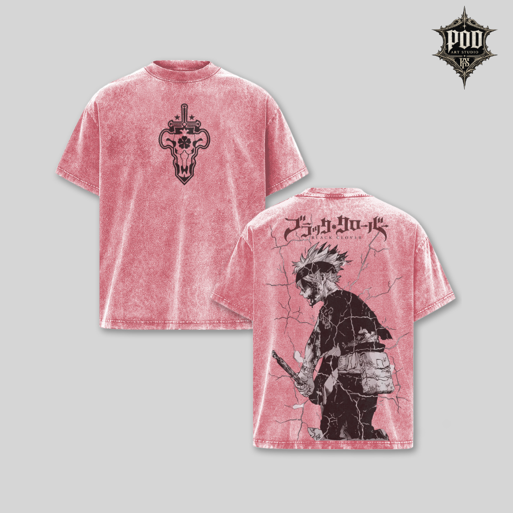Black Clover Asta Oversized Vintage Washed T-Shirt