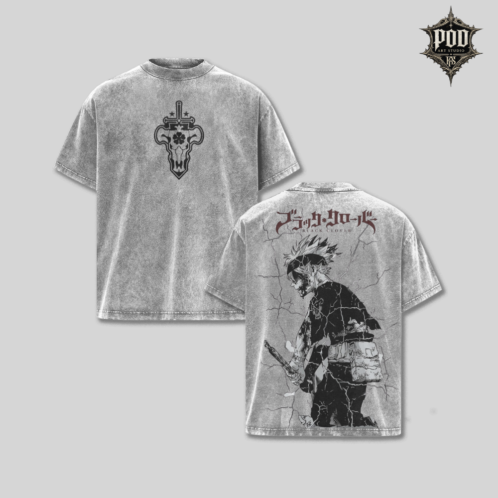 Black Clover Asta Oversized Vintage Washed T-Shirt