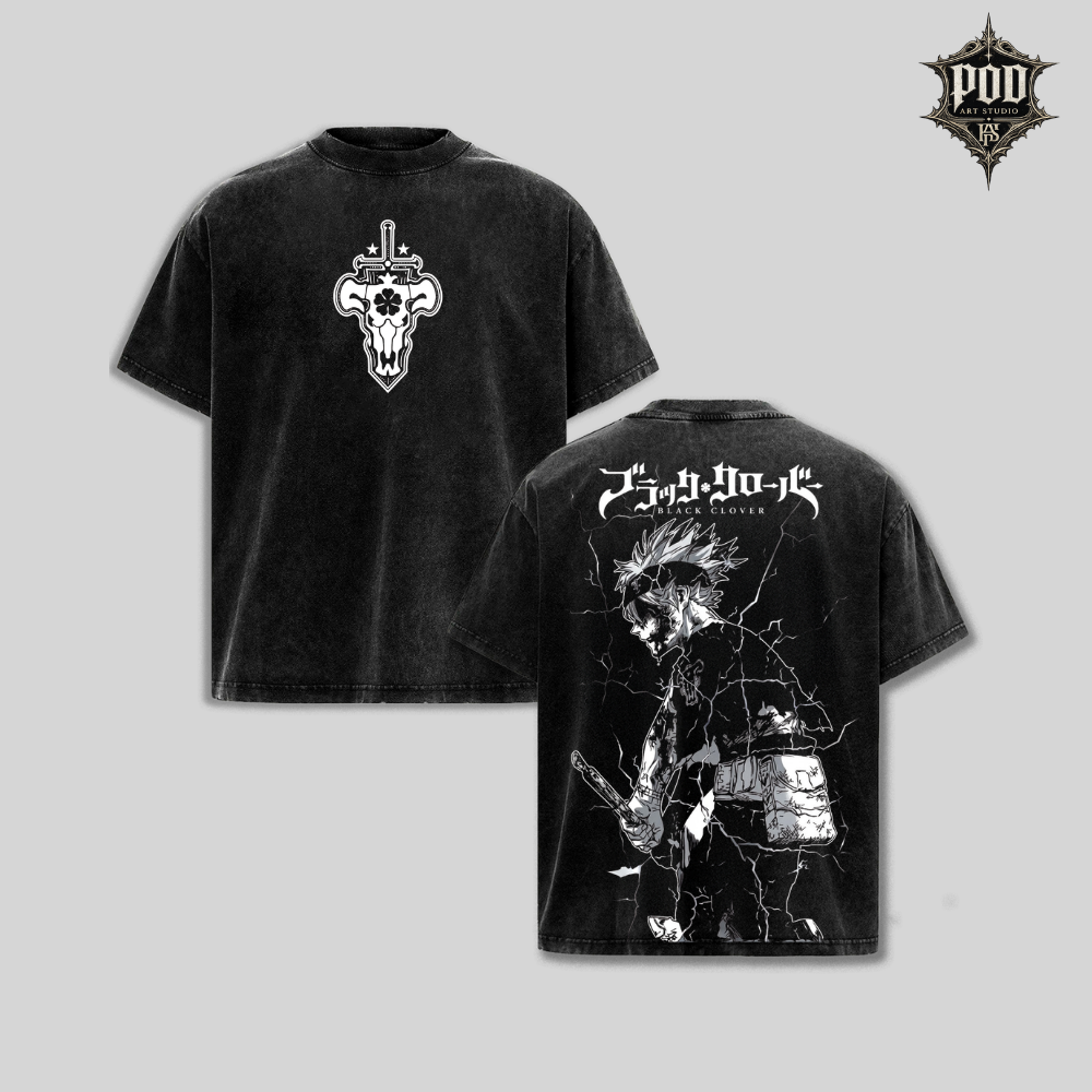 Black Clover Asta Oversized Vintage Washed T-Shirt
