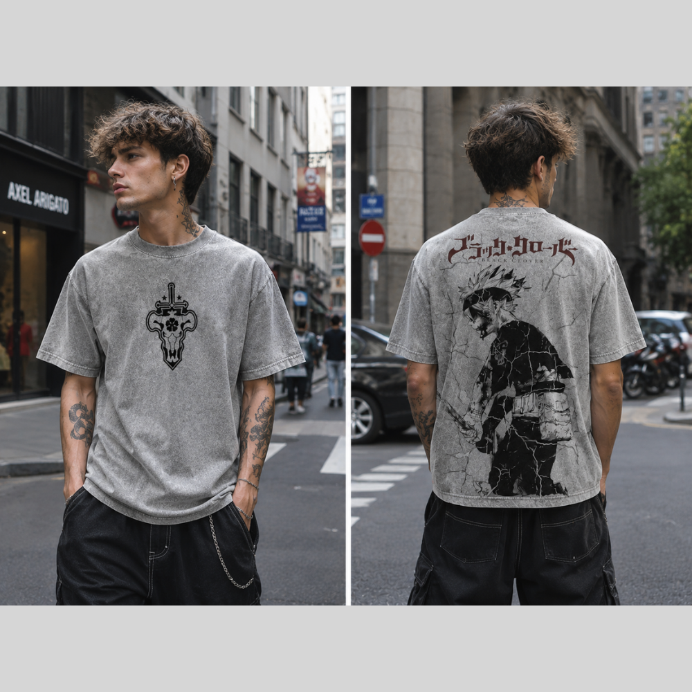 Black Clover Asta Oversized Vintage Washed T-Shirt
