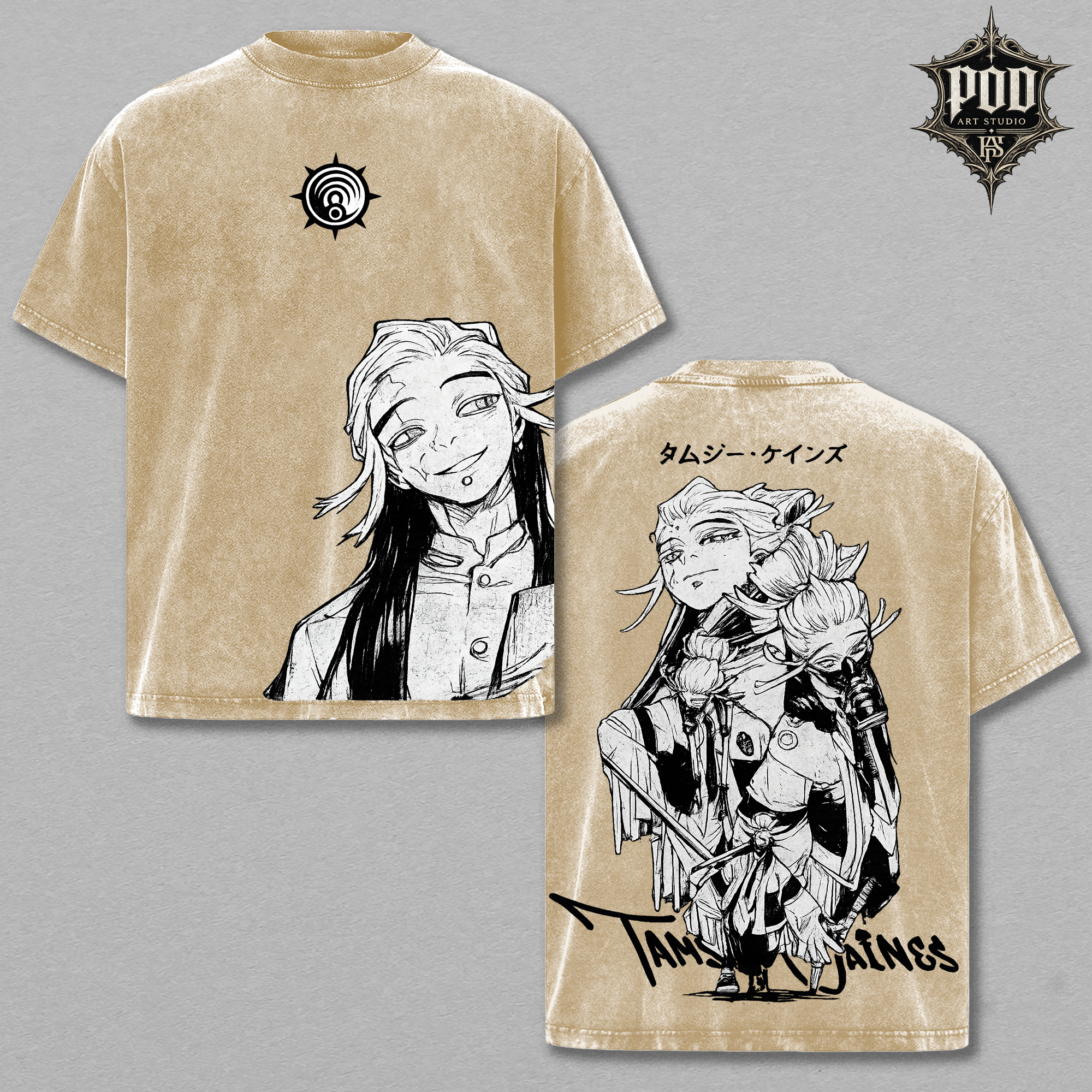 Anime Manga Vintage Shirt | Tamsey Jaines Graphic Tee | Acid Wash Oversized T-Shirt | Japanese Streetwear Aesthetics | Retro Unisex Tshirt