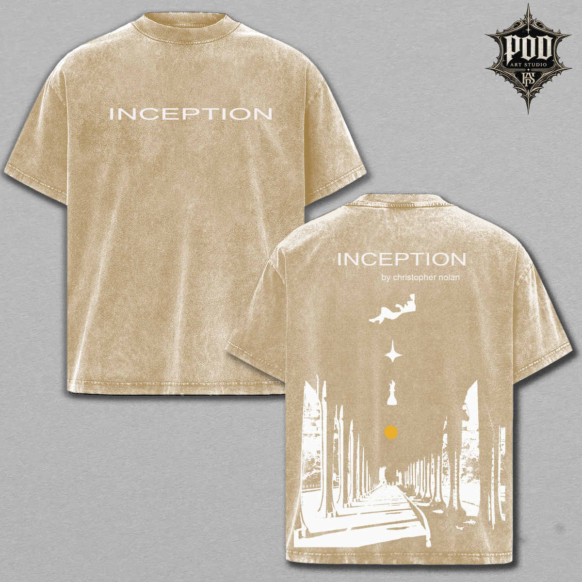 Inception Christopher Nolan Movie Vintage Tee - Heavyweight Acid Wash Oversized T-Shirt