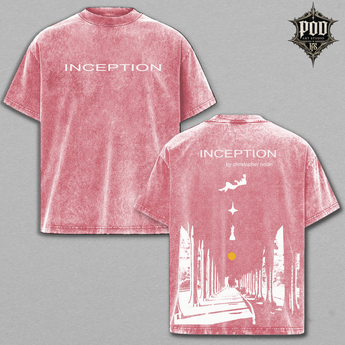 Inception Christopher Nolan Movie Vintage Tee - Heavyweight Acid Wash Oversized T-Shirt