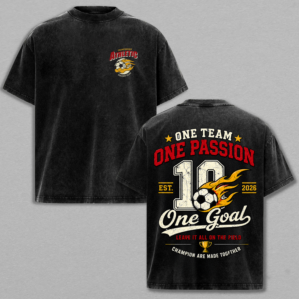 One Team One Passion Vintage Soccer Tee