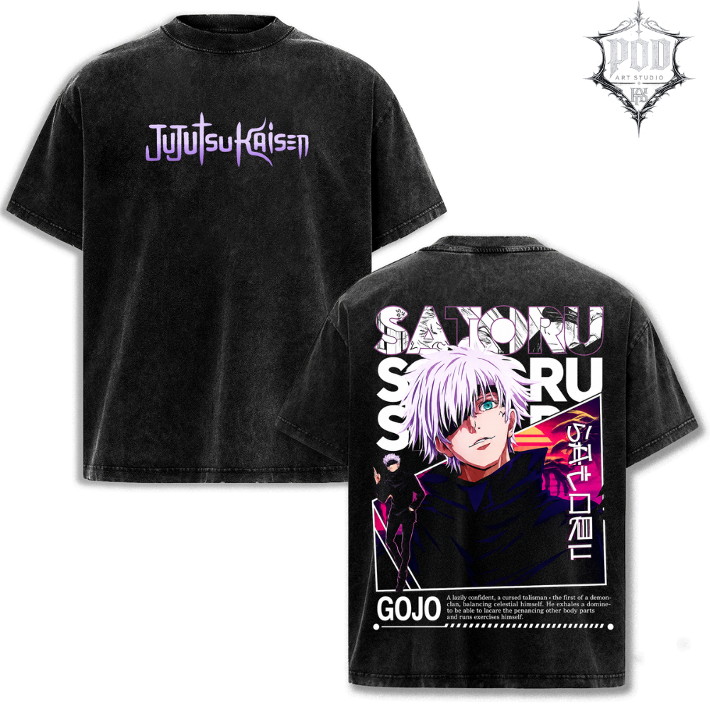 Jujutsu Kaisen Satoru Gojo Premium Oversized Anime Streetwear T-Shirt