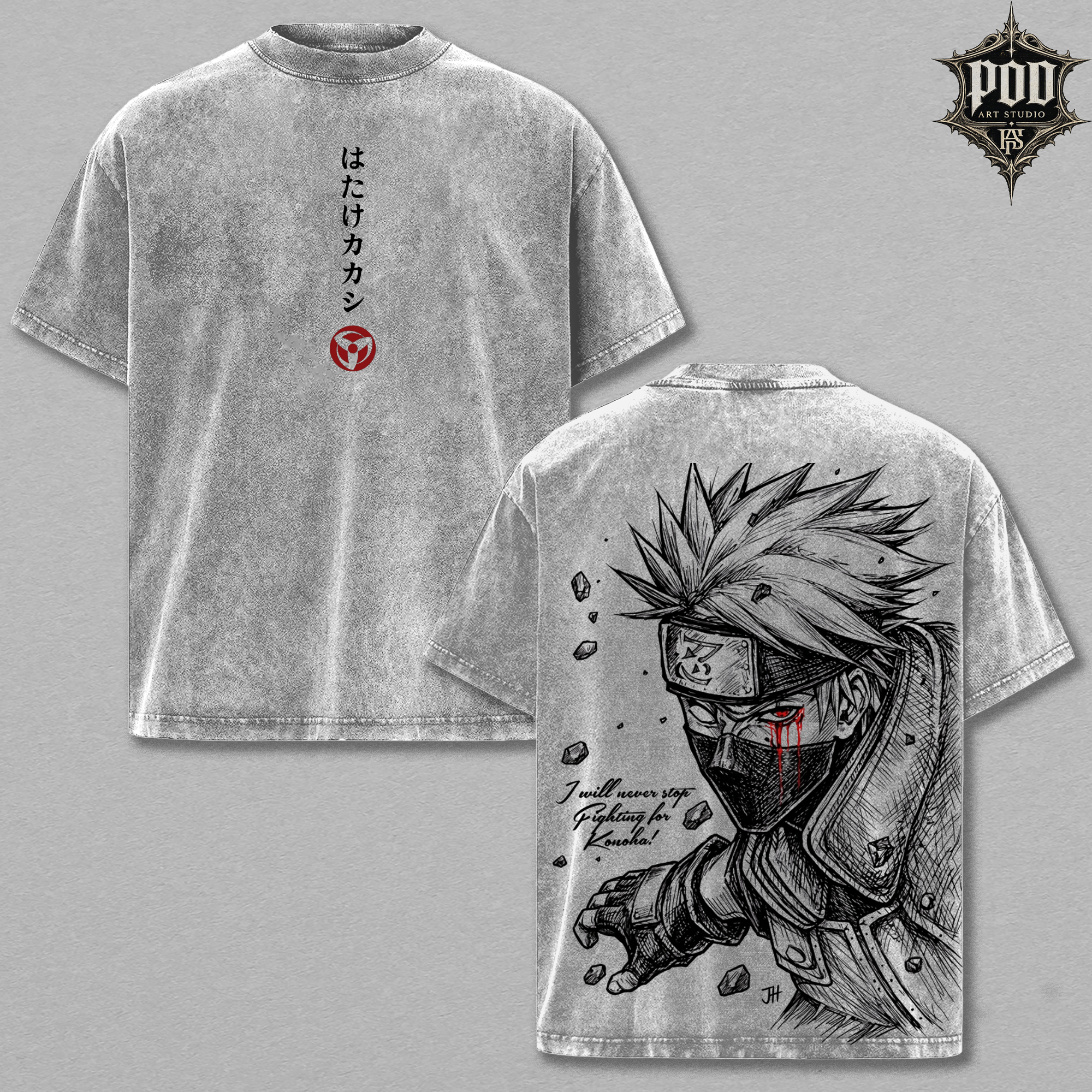 Legendary Ninja Manga Vintage Washed Oversized Tee