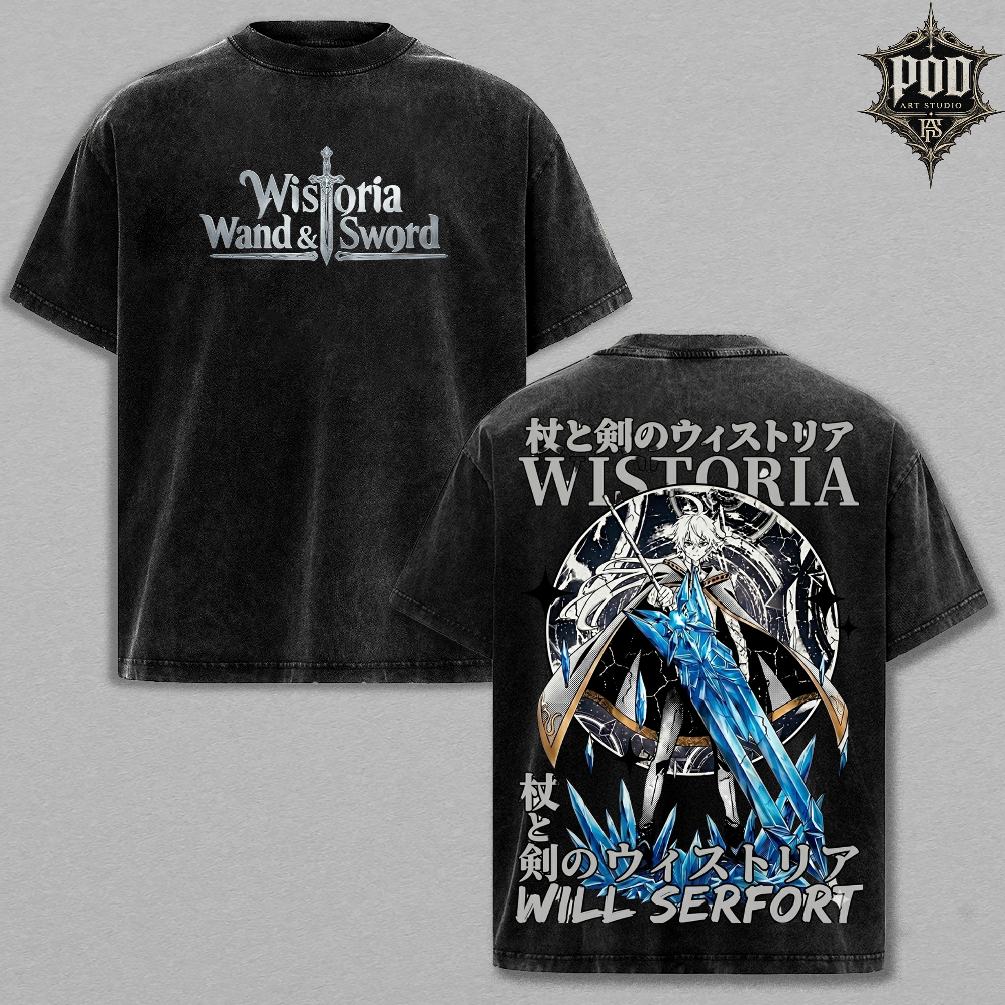 Will Serfort Crystal Sword Wistoria Vintage Oversized Tee