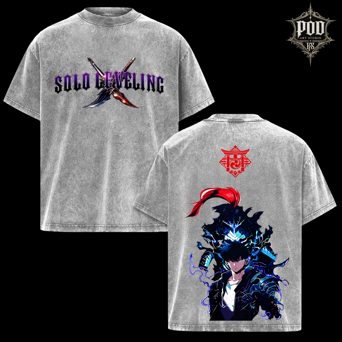 Solo Leveling Sung Jin-Woo Vintage Graphic Tee
