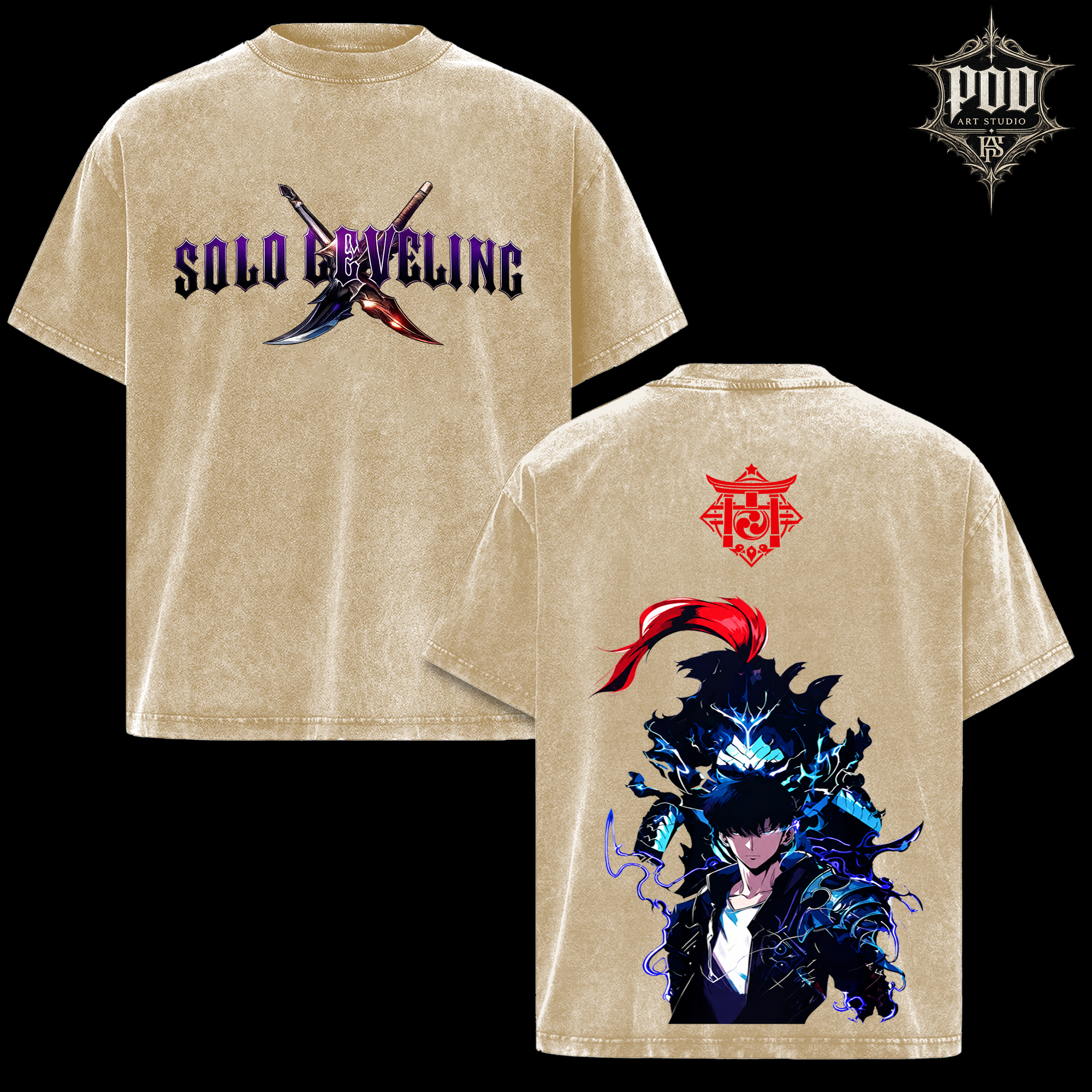 Solo Leveling Sung Jin-Woo Vintage Graphic Tee