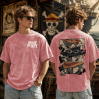 One Piece Vintage Wash Anime T-Shirt, Ace Sabo Luffy Graphic Tee, Pirate Anime Oversized Shirt, Manga Fan Gift, Streetwear Tee