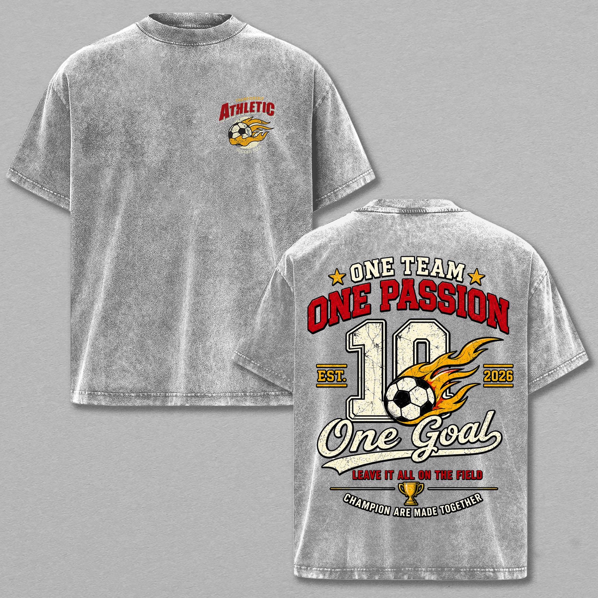 One Team One Passion Vintage Soccer Tee