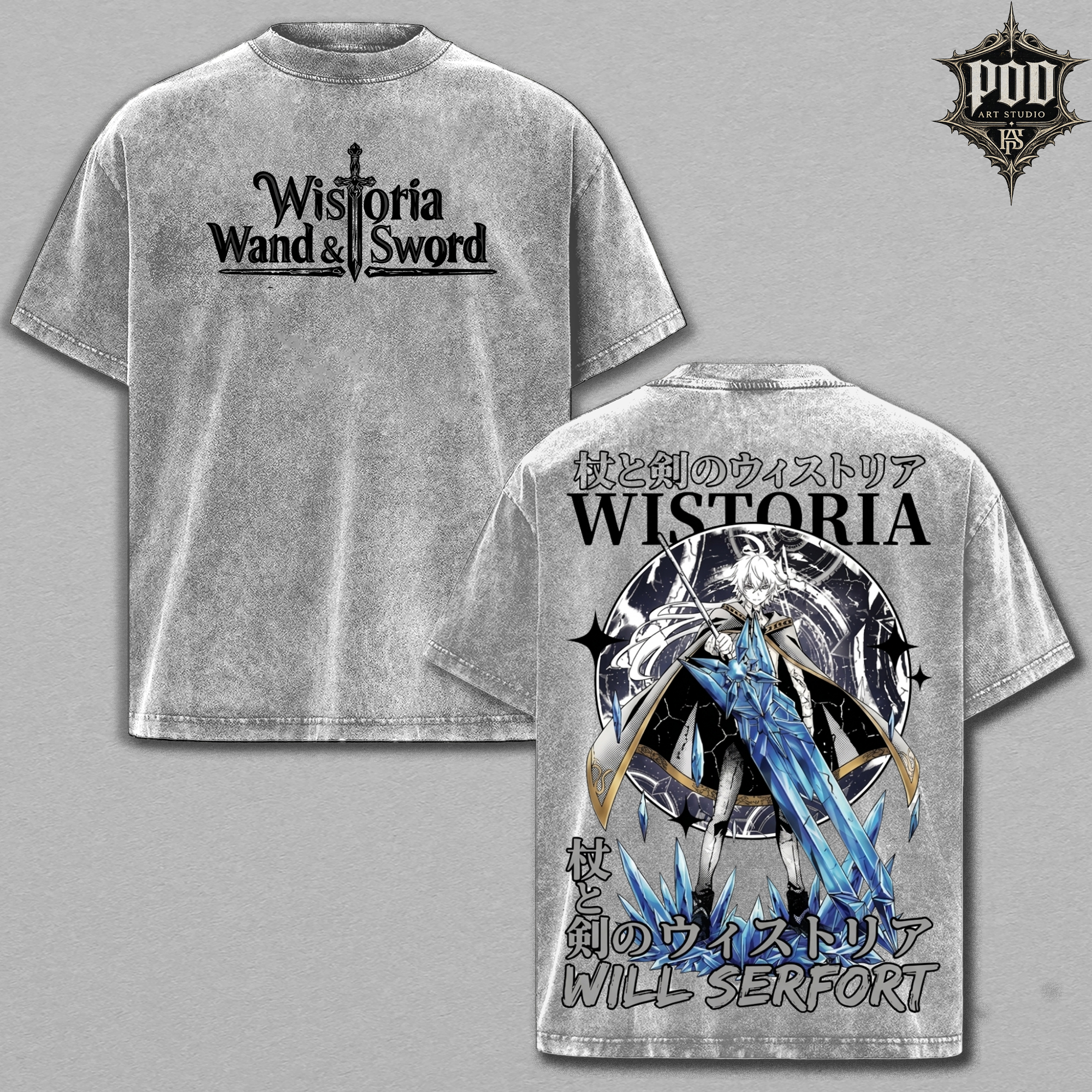 Will Serfort Crystal Sword Wistoria Vintage Oversized Tee