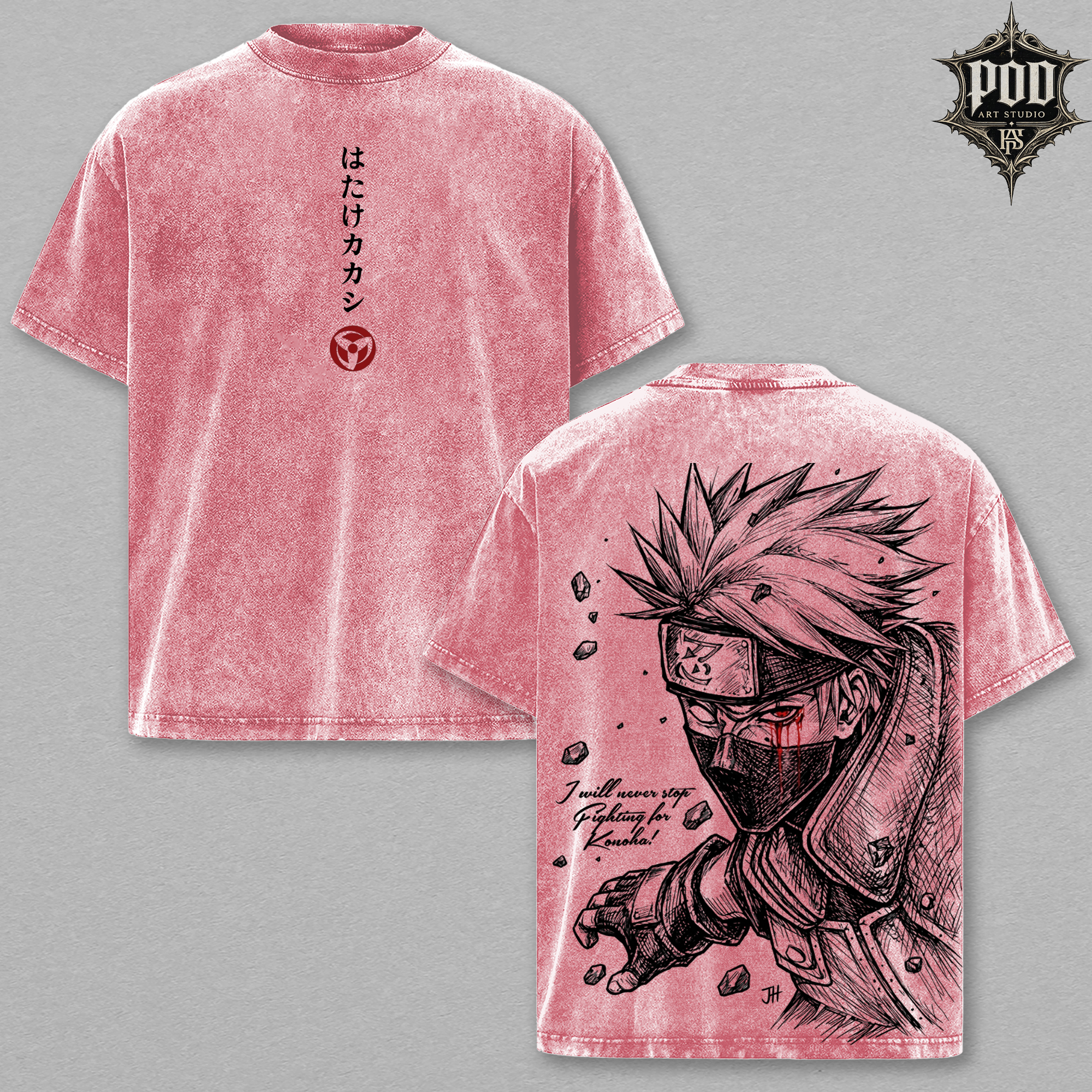Legendary Ninja Manga Vintage Washed Oversized Tee