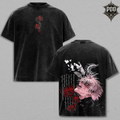Crimson Spider Lily Vintage Washed Oversized Tee