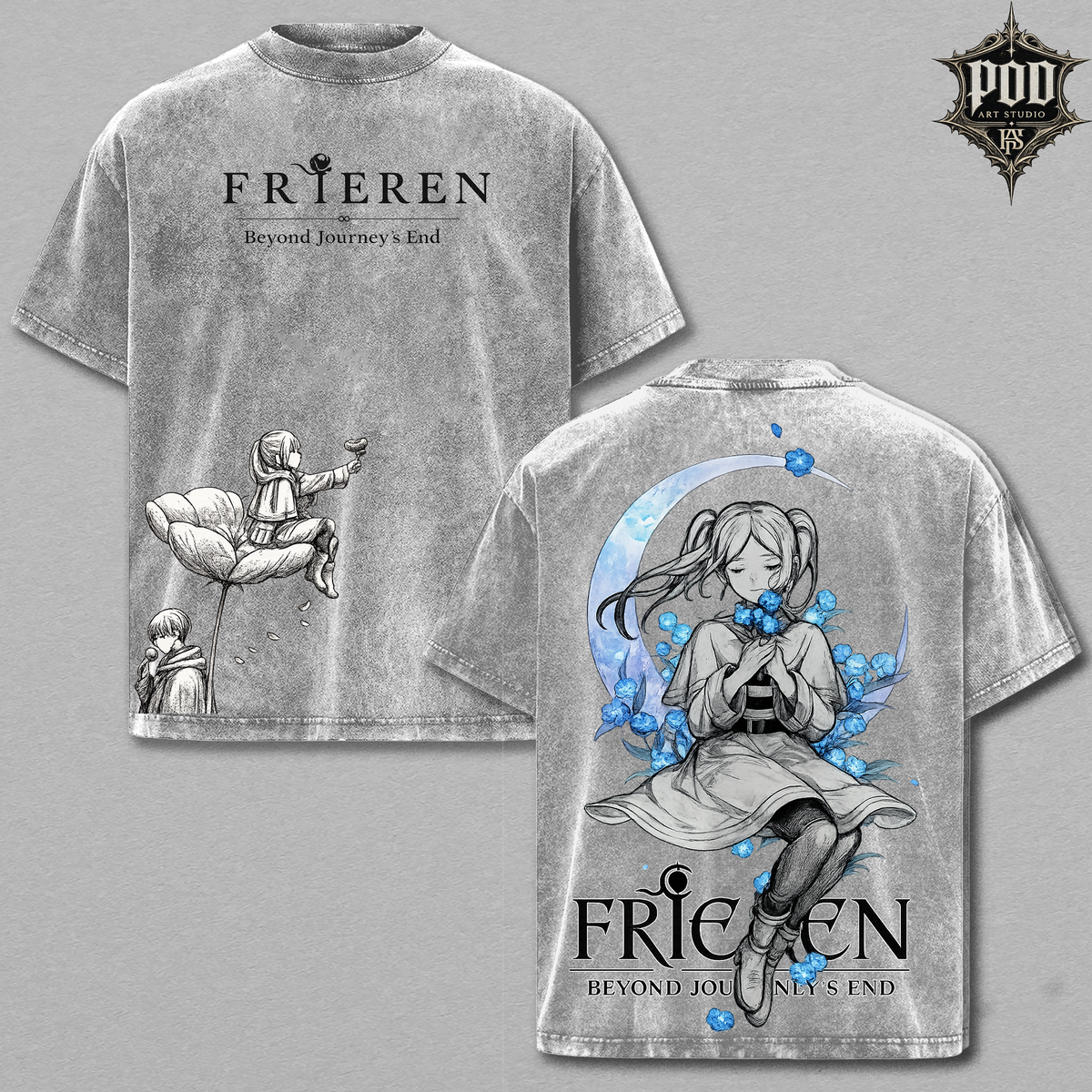 Frieren Blue Moon Frieren Vintage Oversized Tee