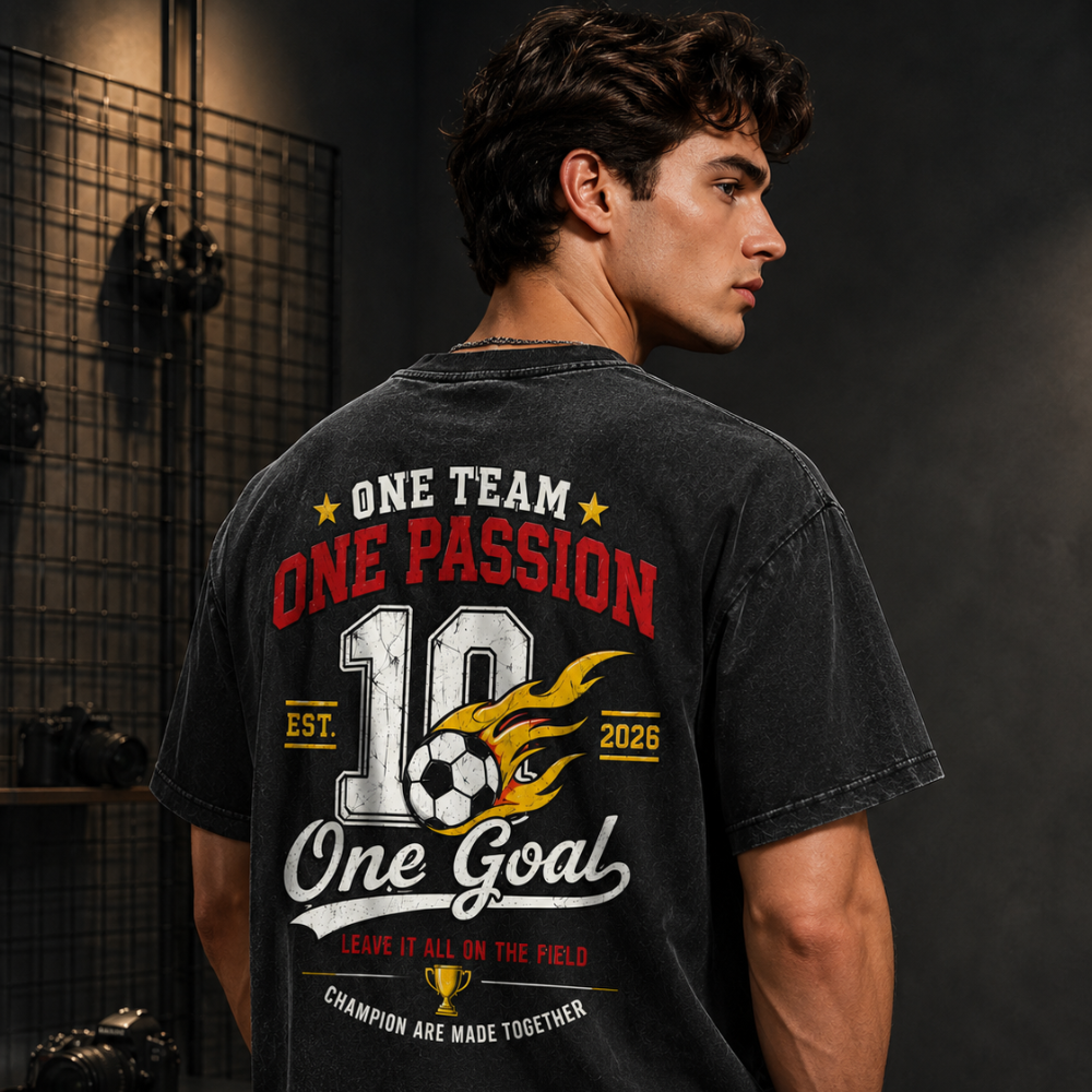 One Team One Passion Vintage Soccer Tee