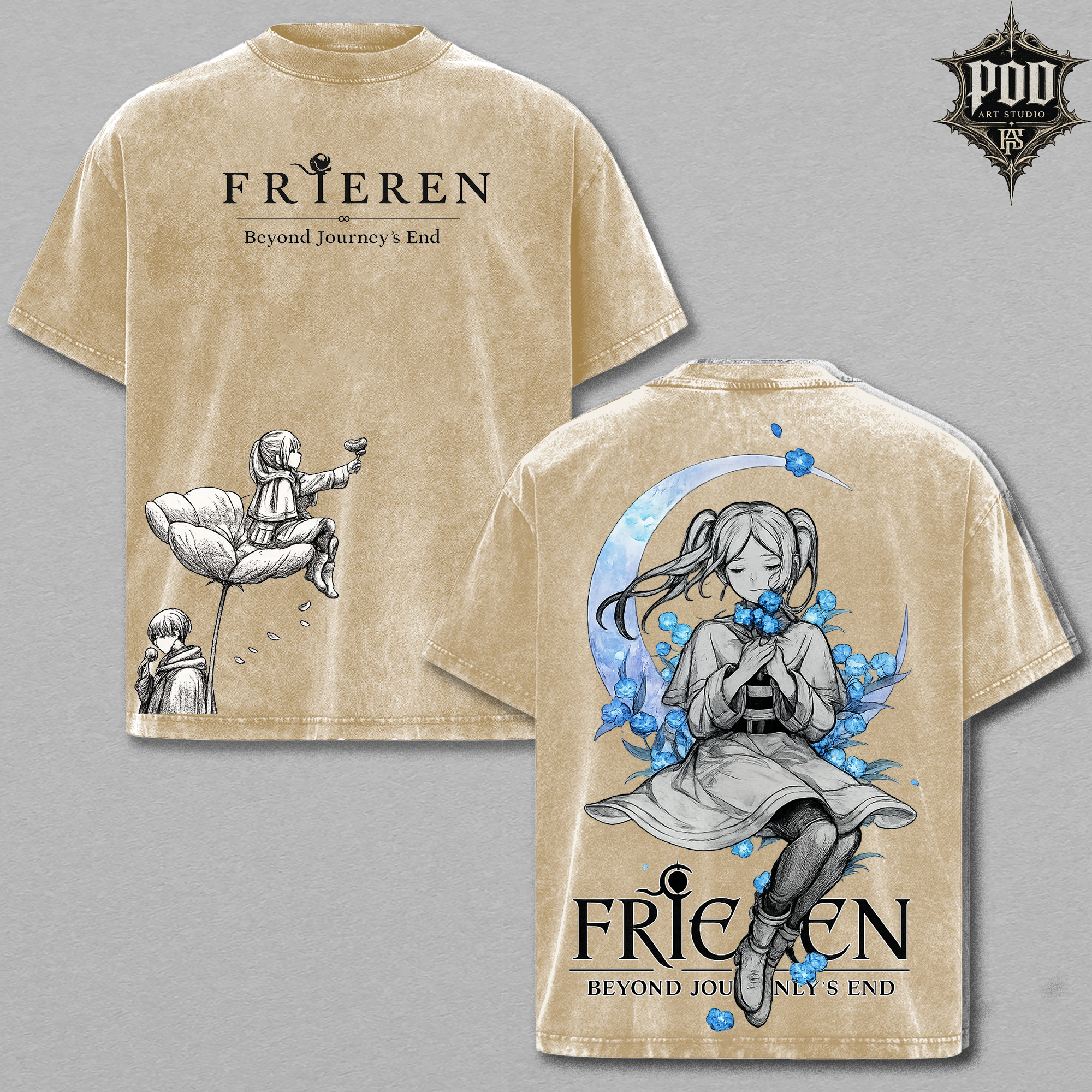 Frieren Blue Moon Frieren Vintage Oversized Tee