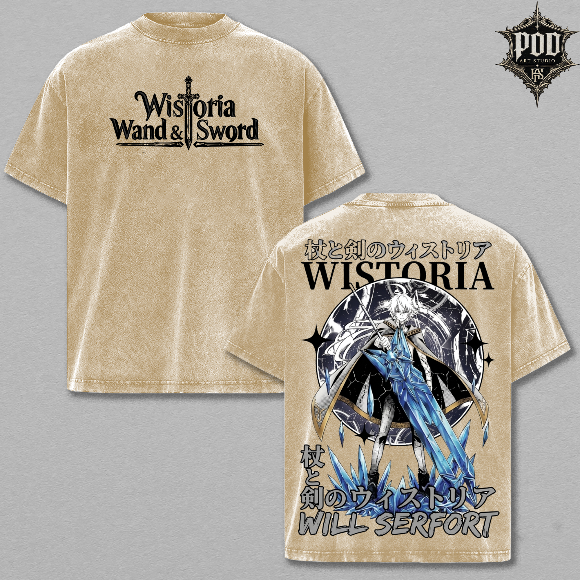Will Serfort Crystal Sword Wistoria Vintage Oversized Tee