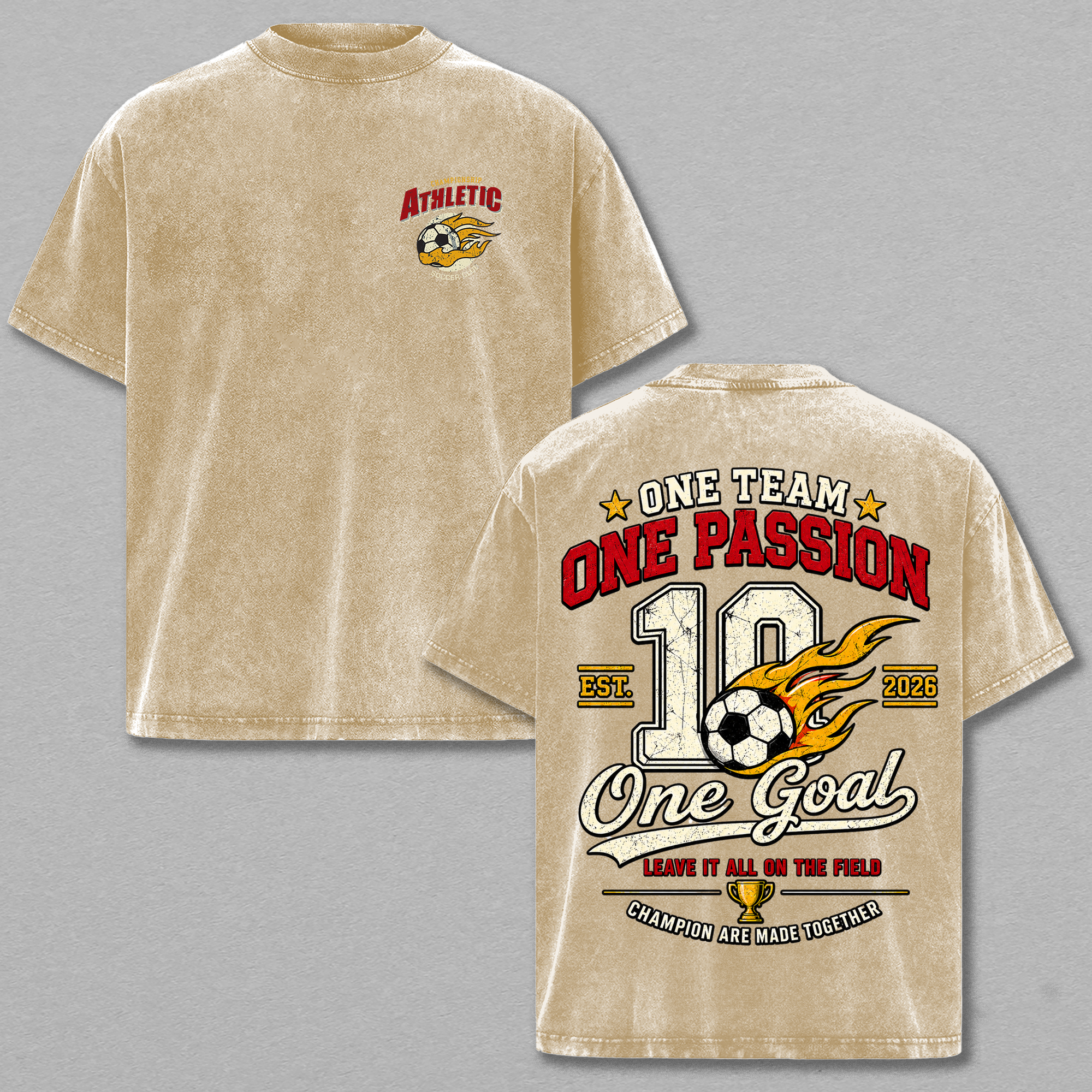 One Team One Passion Vintage Soccer Tee