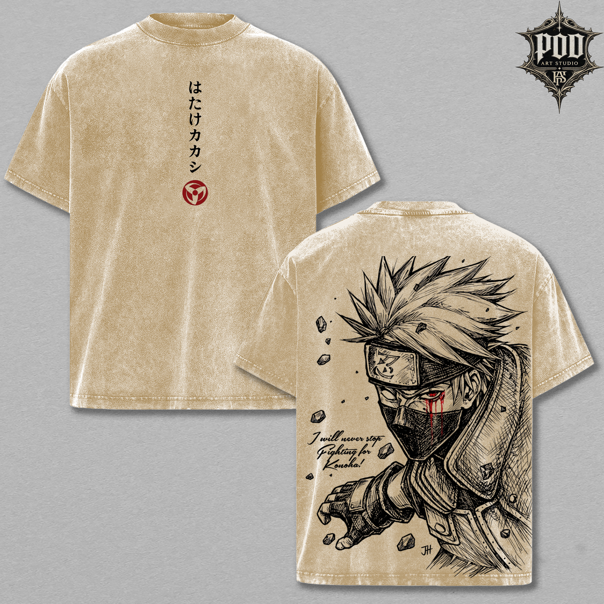 Legendary Ninja Manga Vintage Washed Oversized Tee
