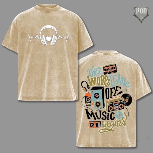 When Words Leave Off Music Begins Retro Shirt