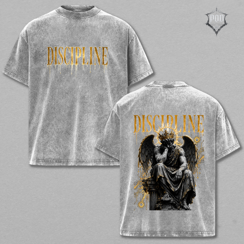 Discipline Vintage Washed T-Shirt – Dark Artistic Streetwear Tee
