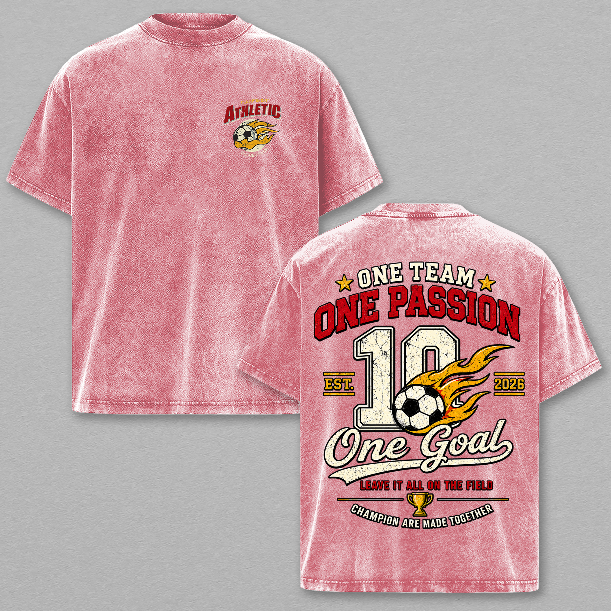 One Team One Passion Vintage Soccer Tee
