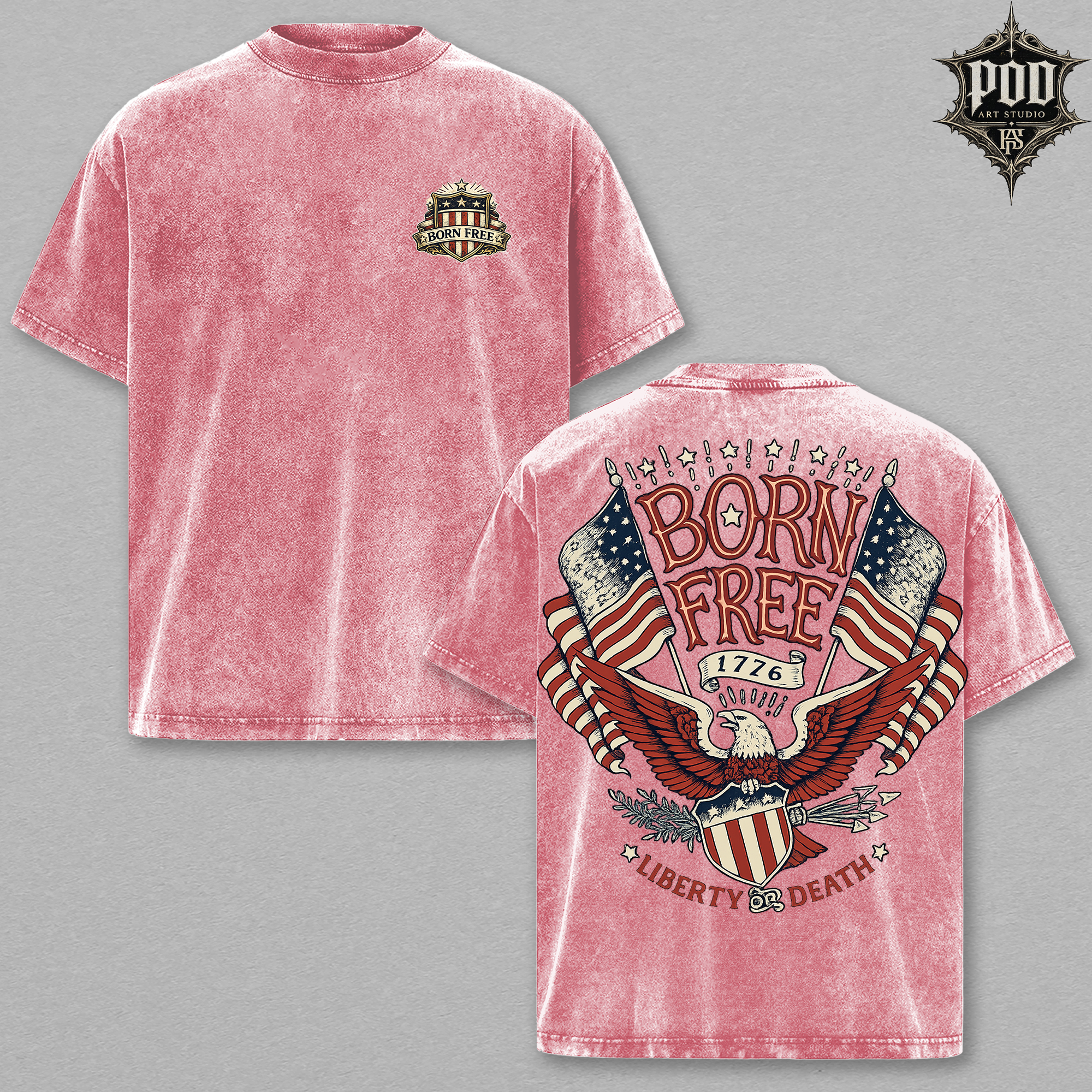 Born Free 1776 Vintage Washed Oversized Tee