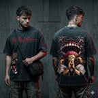 Jujutsu Kaisen Sukuna Vintage Graphic Tee - Malevolent Shrine Oversized T-Shirt