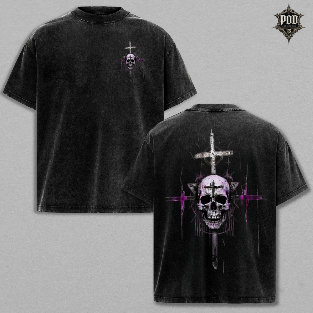 Sacred Skull Vintage Washed Oversized Tee