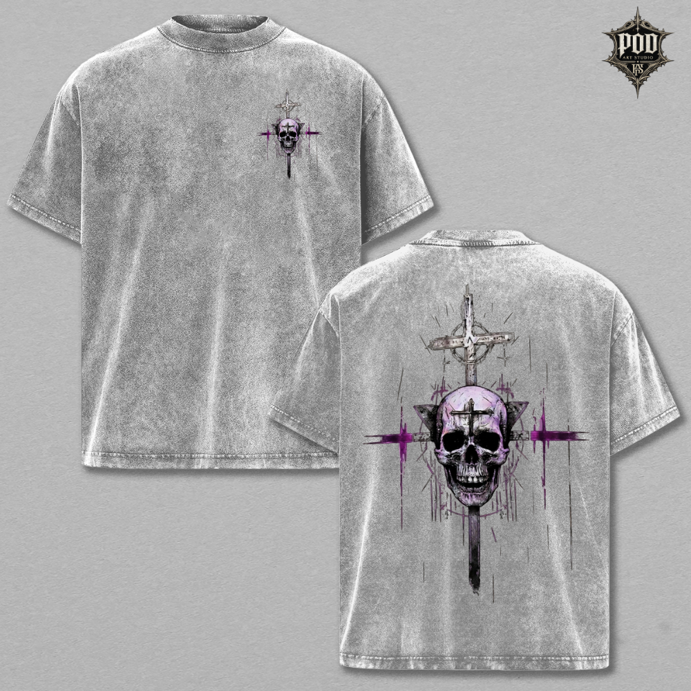 Sacred Skull Vintage Washed Oversized Tee