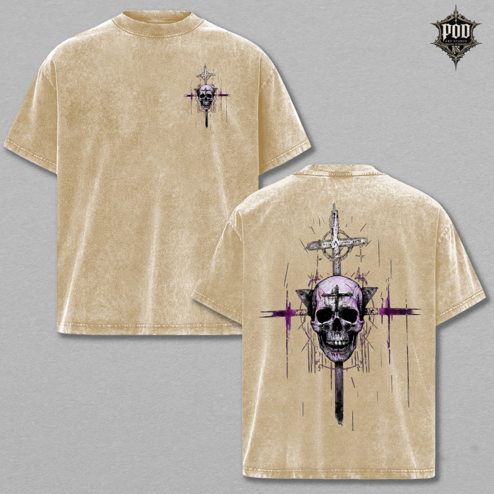 Sacred Skull Vintage Washed Oversized Tee
