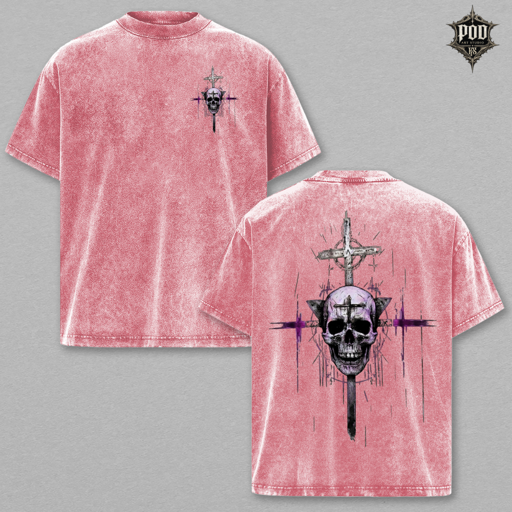 Sacred Skull Vintage Washed Oversized Tee