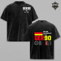 Germany Football Vintage Wash T-Shirt – GER90 Graphic Oversized Tee, German Soccer Fan Heavyweight Shirt, Retro Streetwear Unisex Gift