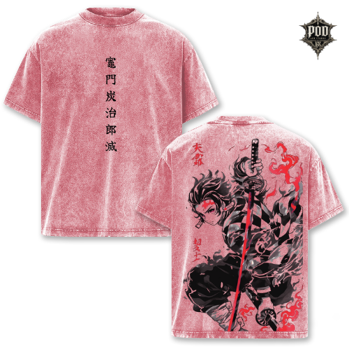Tanjiro Flame Breathing Demon Slayer Vintage Tee