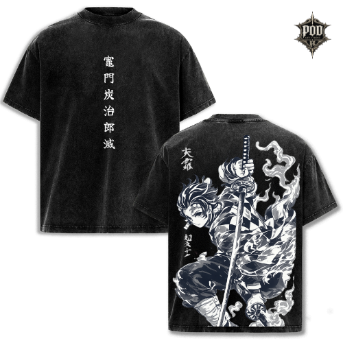 Tanjiro Flame Breathing Demon Slayer Vintage Tee
