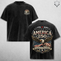 America 250 Vintage Washed Tee – Patriotic USA Streetwear Shirt, Oversized Freedom Graphic T-Shirt