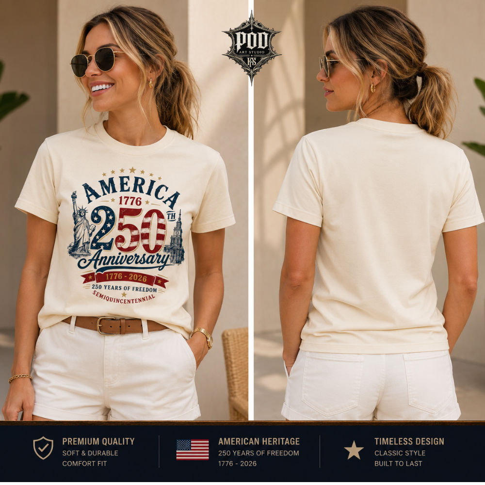 America 250 Years of Freedom Vintage Tee | 1776–2026 Patriotic USA Celebration Shirt
