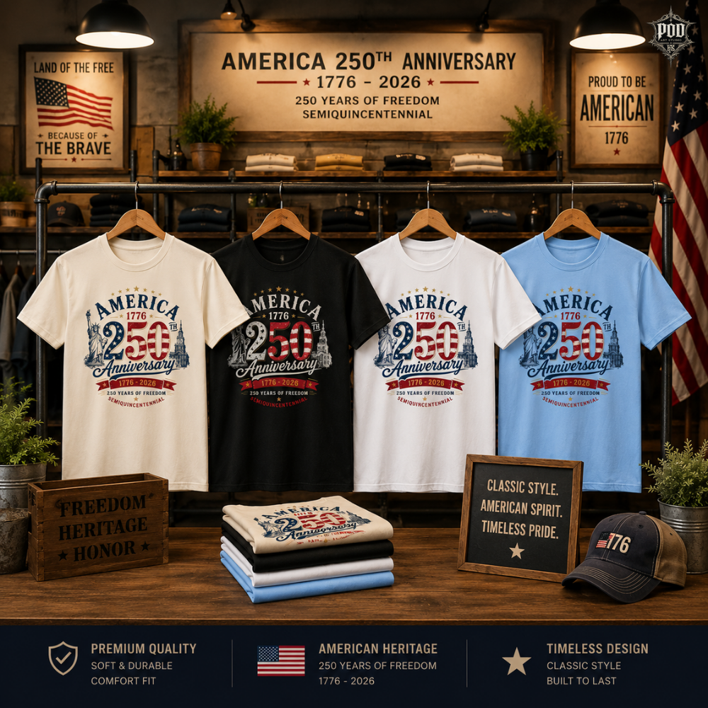 America 250 Years of Freedom Vintage Tee | 1776–2026 Patriotic USA Celebration Shirt