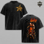 Anime Son Goku Vintage Wash Graphic Tee – Heavyweight Oversized Streetwear T-Shirt