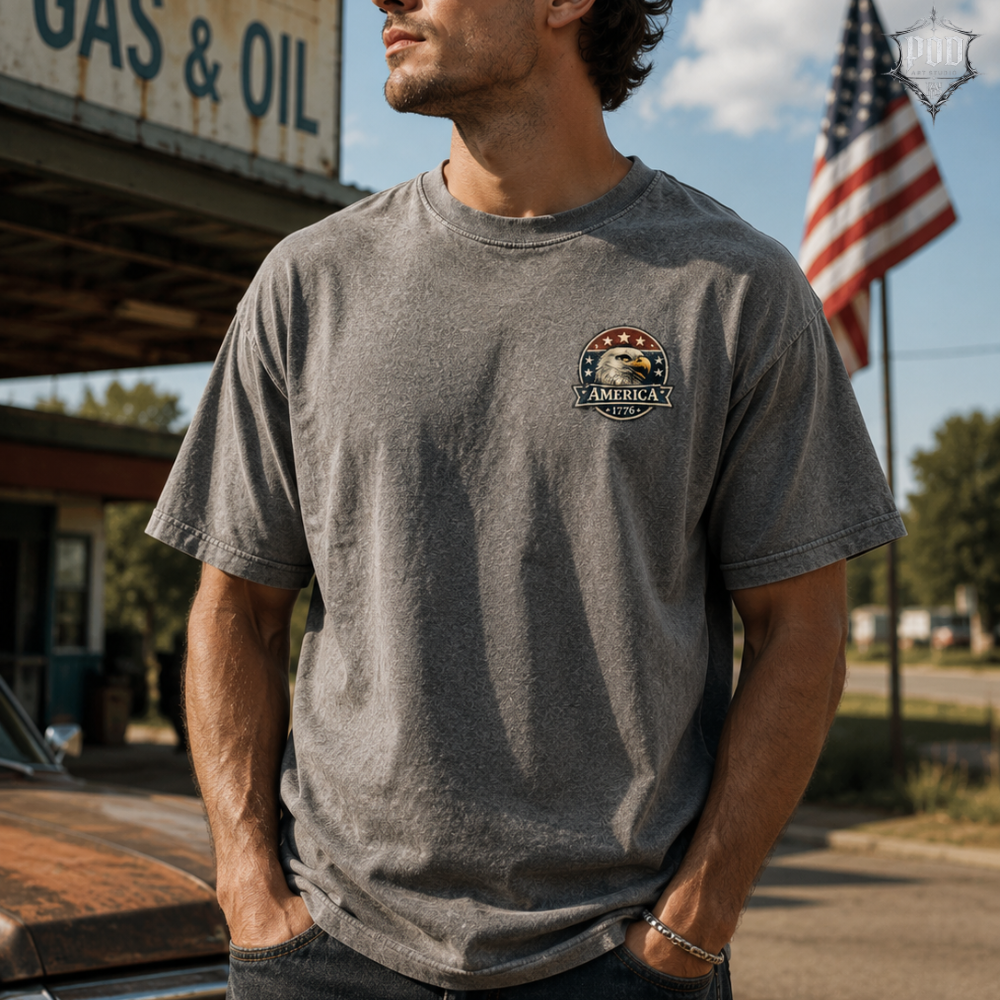 America 250 Vintage Washed Tee – Patriotic USA Streetwear Shirt, Oversized Freedom Graphic T-Shirt