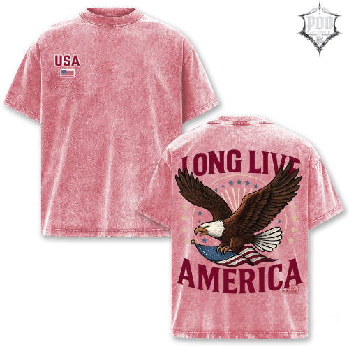 USA Eagle Freedom Washed Oversized Tee