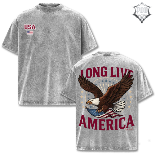 USA Eagle Freedom Washed Oversized Tee